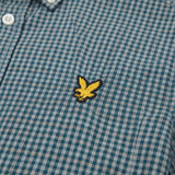 Lyle & Scott - Mens Fine Check Short Sleeve Shirt - Denim - Y130 SW2401V - Wildvine Clothing, Spalding, Lincolnshire