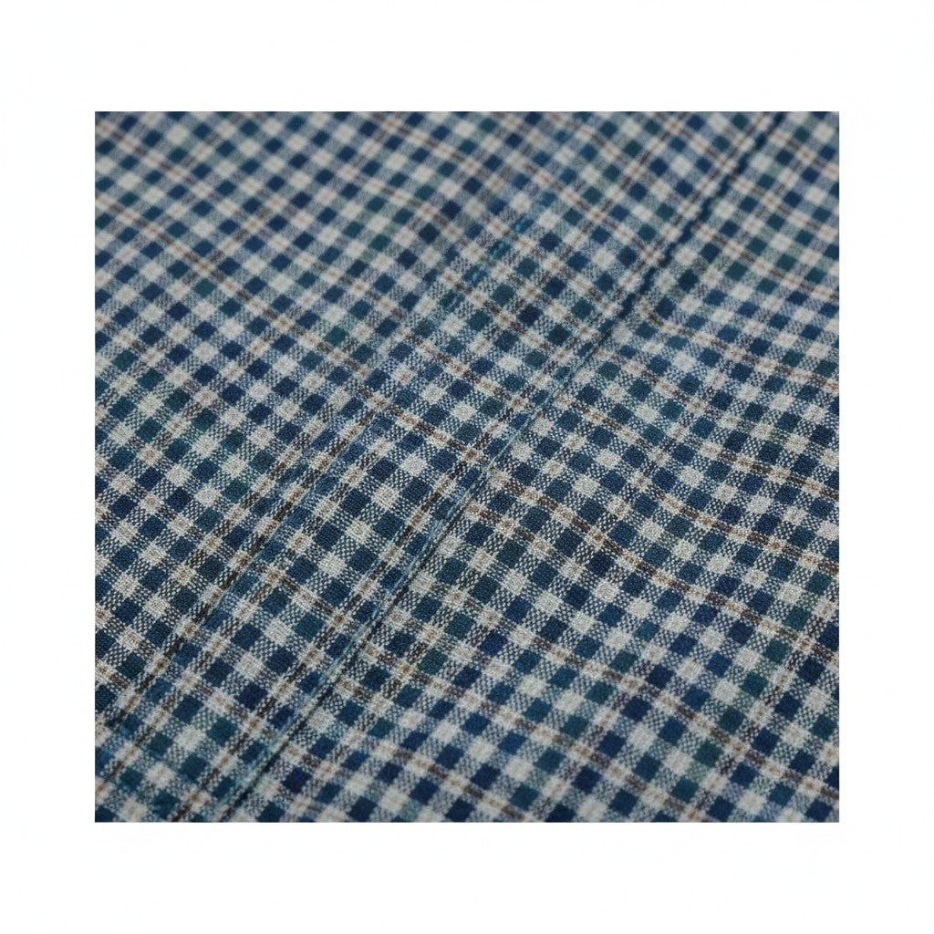 Lyle & Scott - Mens Fine Check Short Sleeve Shirt - Denim - Y130 SW2401V - Wildvine Clothing, Spalding, Lincolnshire