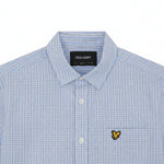 Lyle & Scott - Mens Short Sleeve Grid Check Shirt - Chalk Blue - W444 SW2415V - Wildvine Clothing, Spalding, Lincolnshire