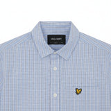Lyle & Scott - Mens Short Sleeve Grid Check Shirt - Chalk Blue - W444 SW2415V - Wildvine Clothing, Spalding, Lincolnshire
