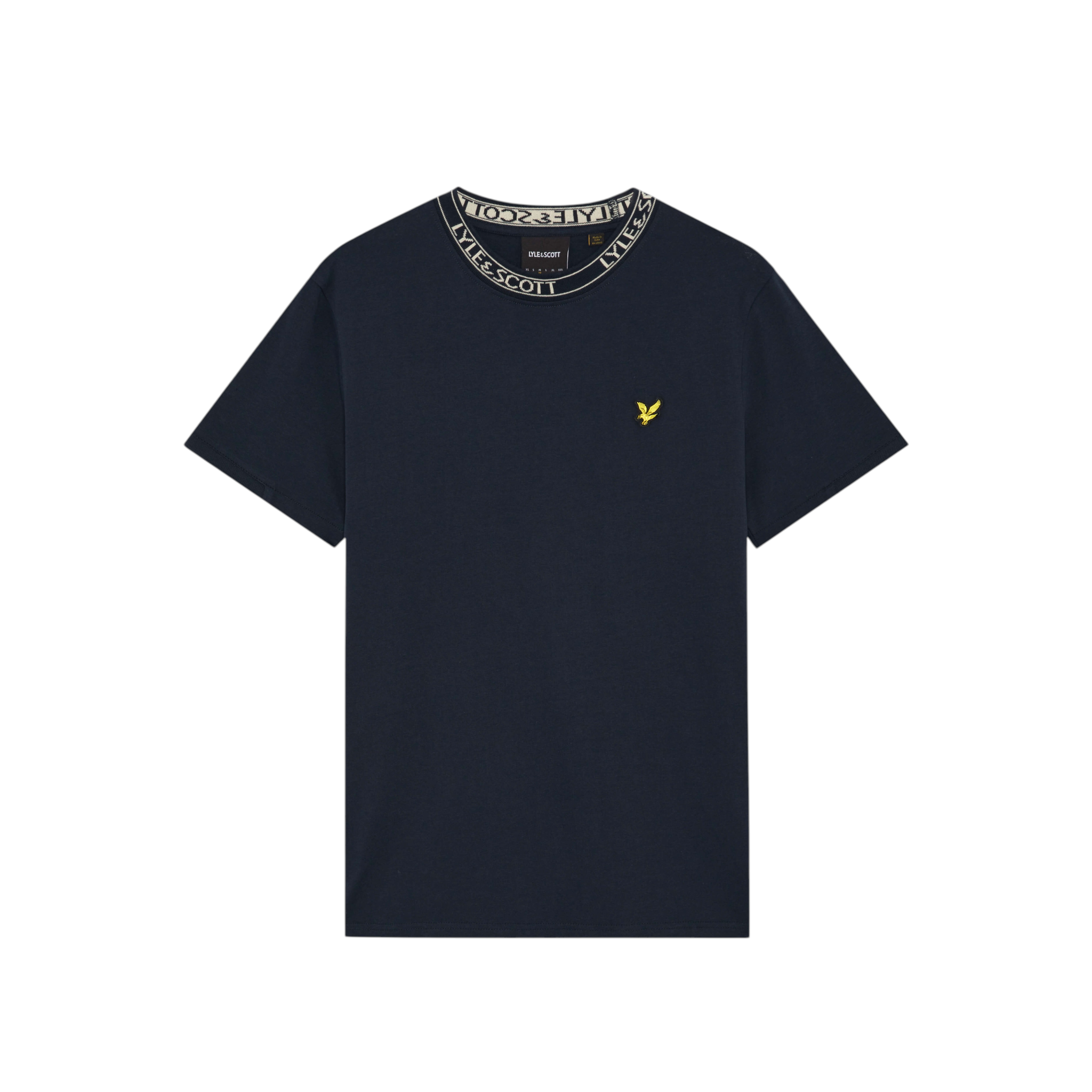 Lyle & Scott - Mens T-Shirt - Logo Ribbed - Dark Navy/ Bone White Y070 - Wildvine Clothing, Spalding, Lincolnshire