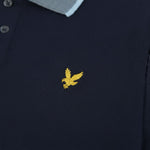 WILDVINE Clothing Co. Lyle & Scott dark navy birdseye polo shirt with light blue collar and yellow eagle logo