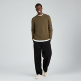 Lyle & Scott - Mens Rib Insert Crew Neck Jumper - True Olive - Y294 - Wildvine Clothing, Spalding, Lincolnshire