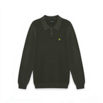 Lyle & Scott - Mens Panelled Waffle Knitted Polo - Shadow Slate - KN2570V Y321 - Wildvine Clothing, Spalding, Lincolnshire