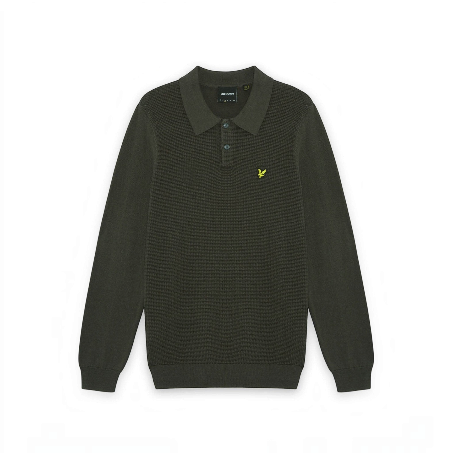Lyle & Scott - Mens Panelled Waffle Knitted Polo - Shadow Slate - KN2570V Y321 - Wildvine Clothing, Spalding, Lincolnshire