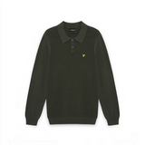 Lyle & Scott - Mens Panelled Waffle Knitted Polo - Shadow Slate - KN2570V Y321 - Wildvine Clothing, Spalding, Lincolnshire