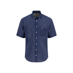Fynch-Hatton Men's Summer Linen Short Sleeve Casual Shirt - Marine - Wildvine Clothing, Spalding, Lincolnshire