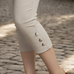 Pinnns - Ladies - Figure Sculpting Bengaline Crop Trousers - Marl Stone 408C - Wildvine Clothing, Spalding, Lincolnshire