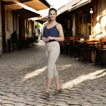 Pinnns - Ladies - Figure Sculpting Bengaline Crop Trousers - Marl Stone 408C - Wildvine Clothing, Spalding, Lincolnshire