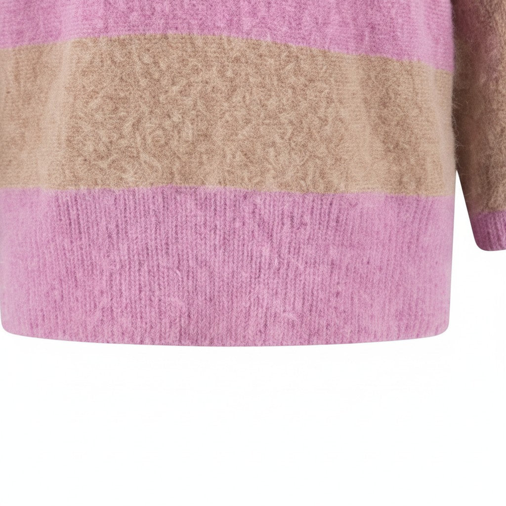 Fynch-Hatton - Ladies Knitwear - Stripe - Mauve Rose 455 - Wildvine Clothing, Spalding, Lincolnshire