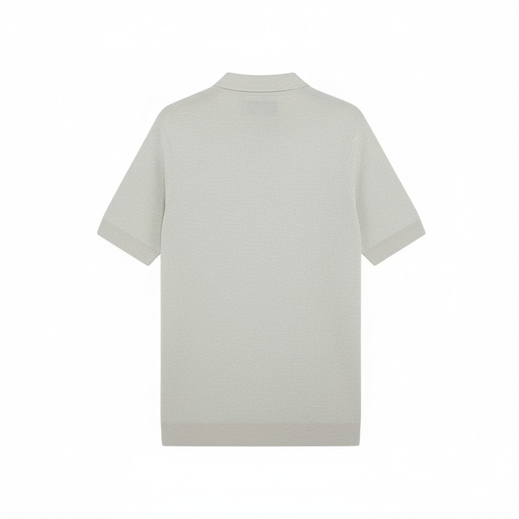 Lyle & Scott - Mens Cotton Argyle Short Sleeve Knitted Polo - Light Grey Marl/ Opal Blue - KN2491V Y391 - Wildvine Clothing, Spalding, Lincolnshire