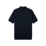 Lyle & Scott - Mens Cotton Argyle Short Sleeve Knitted Polo - Dark Navy/ Cherry Red - KN2491V Y392 - Wildvine Clothing, Spalding, Lincolnshire