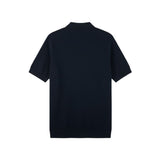 Lyle & Scott - Mens Cotton Argyle Short Sleeve Knitted Polo - Dark Navy/ Cherry Red - KN2491V Y392 - Wildvine Clothing, Spalding, Lincolnshire