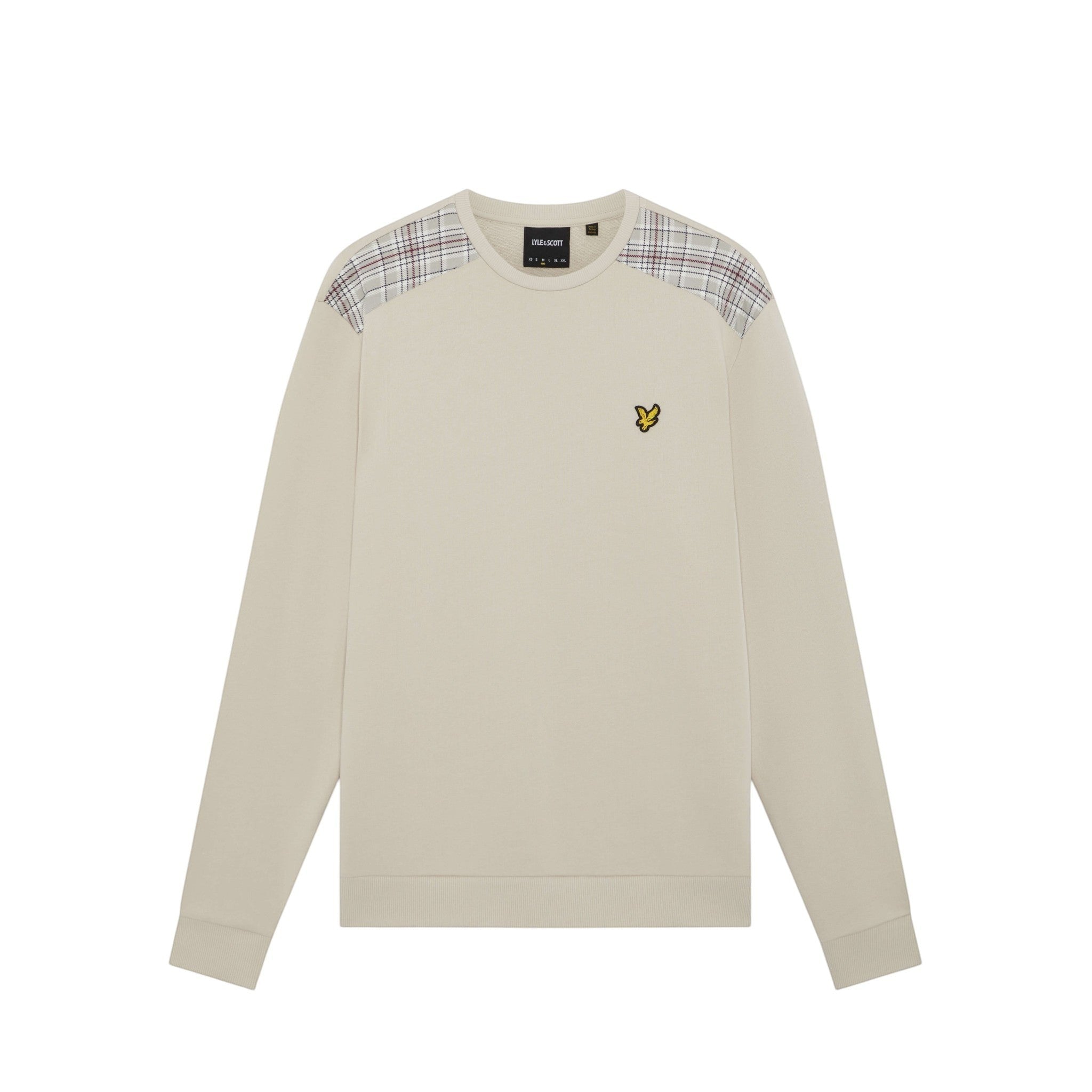 Lyle & Scott - Mens Check Panelled Crewneck Sweatshirt - Cove ML2597V W870 - Wildvine Clothing, Spalding, Lincolnshire