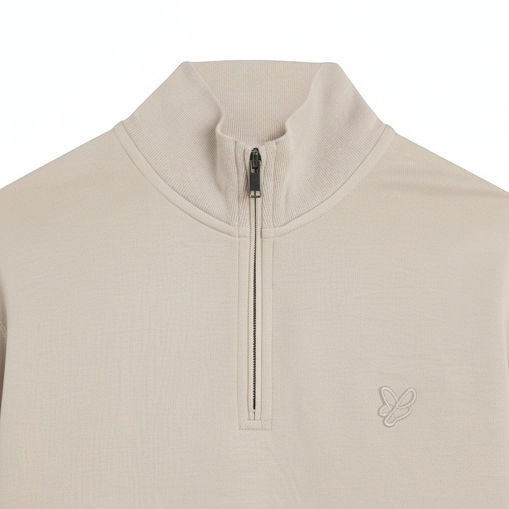 Lyle & Scott - Mens Superfine Quarter Zip Sweatshirt - Cove ML2258TONT W870 - Wildvine Clothing, Spalding, Lincolnshire