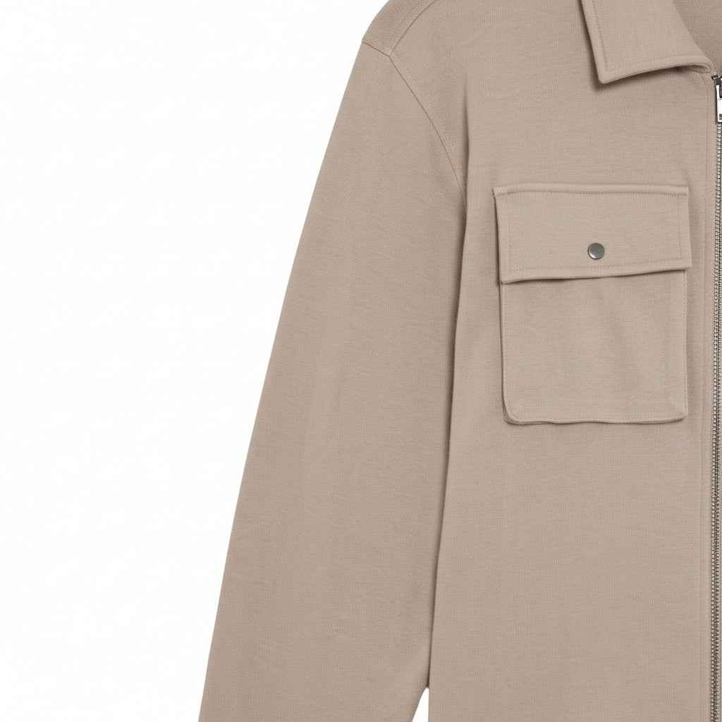 Lyle & Scott - Mens Interlock Jersey Overshirt - Cobblestone X084 - Wildvine Clothing, Spalding, Lincolnshire