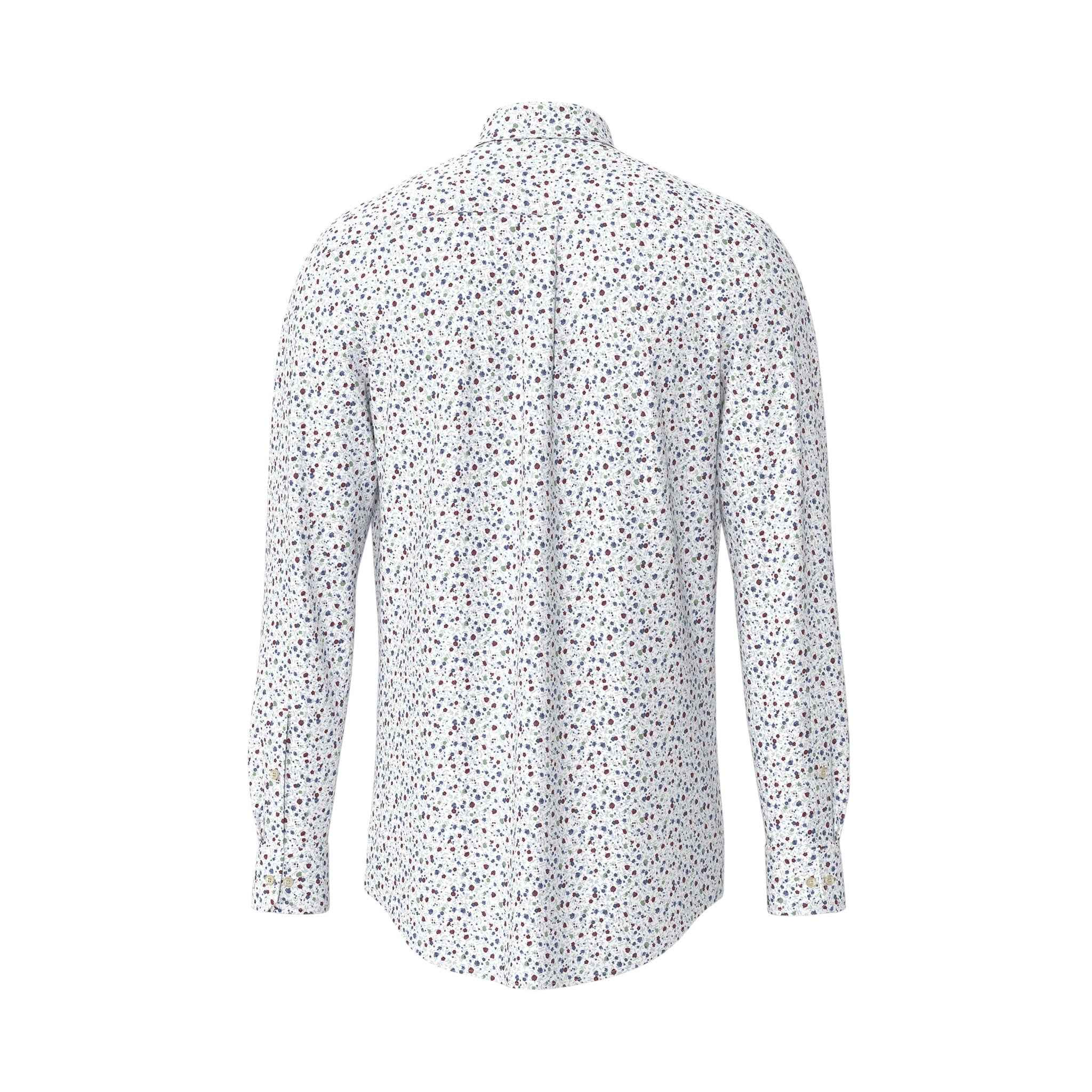Fynch-Hatton - Mens Shirt - Flower Print - Berry - Wildvine Clothing, Spalding, Lincolnshire