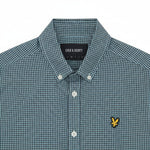 Lyle & Scott - Mens Fine Check Short Sleeve Shirt - Denim - Y130 SW2401V - Wildvine Clothing, Spalding, Lincolnshire