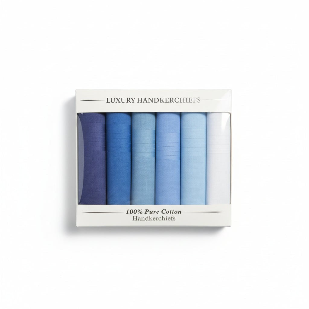 Le Chateau - Mens - Luxury Handkerciefs - Blues - Wildvine Clothing, Spalding, Lincolnshire