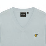 Lyle & Scott - Mens Cotton V Neck Jumper - Opal Blue - KN2492V W596 - Wildvine Clothing, Spalding, Lincolnshire