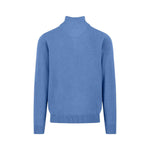 Fynch-Hatton - Mens Knitwear - Troyer-Zip, Superfine - Crystal Blue - Wildvine Clothing, Spalding, Lincolnshire
