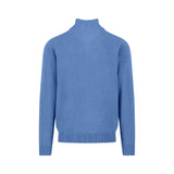 Fynch-Hatton - Mens Knitwear - Troyer-Zip, Superfine - Crystal Blue - Wildvine Clothing, Spalding, Lincolnshire