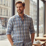 Gurteen - Mens - 100% Linen Shirt - Rome - Modern Fit / LS - Chocolate Check - 5720 691 - Wildvine Clothing, Spalding, Lincolnshire