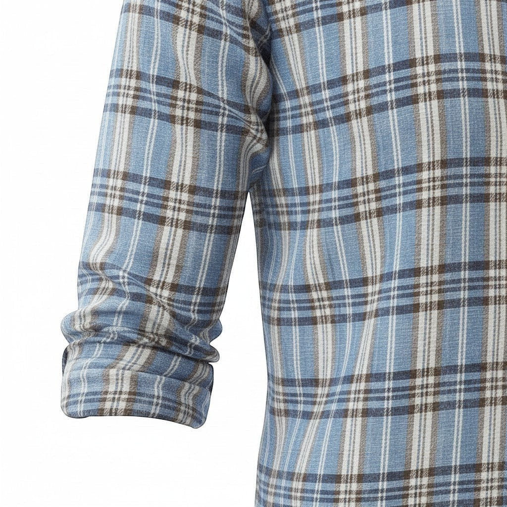 Gurteen - Mens - 100% Linen Shirt - Rome - Modern Fit / LS - Chocolate Check - 5720 691 - Wildvine Clothing, Spalding, Lincolnshire