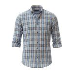 Gurteen - Mens - 100% Linen Shirt - Rome - Modern Fit / LS - Chocolate Check - 5720 691 - Wildvine Clothing, Spalding, Lincolnshire