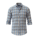 Gurteen - Mens - 100% Linen Shirt - Rome - Modern Fit / LS - Chocolate Check - 5720 691 - Wildvine Clothing, Spalding, Lincolnshire