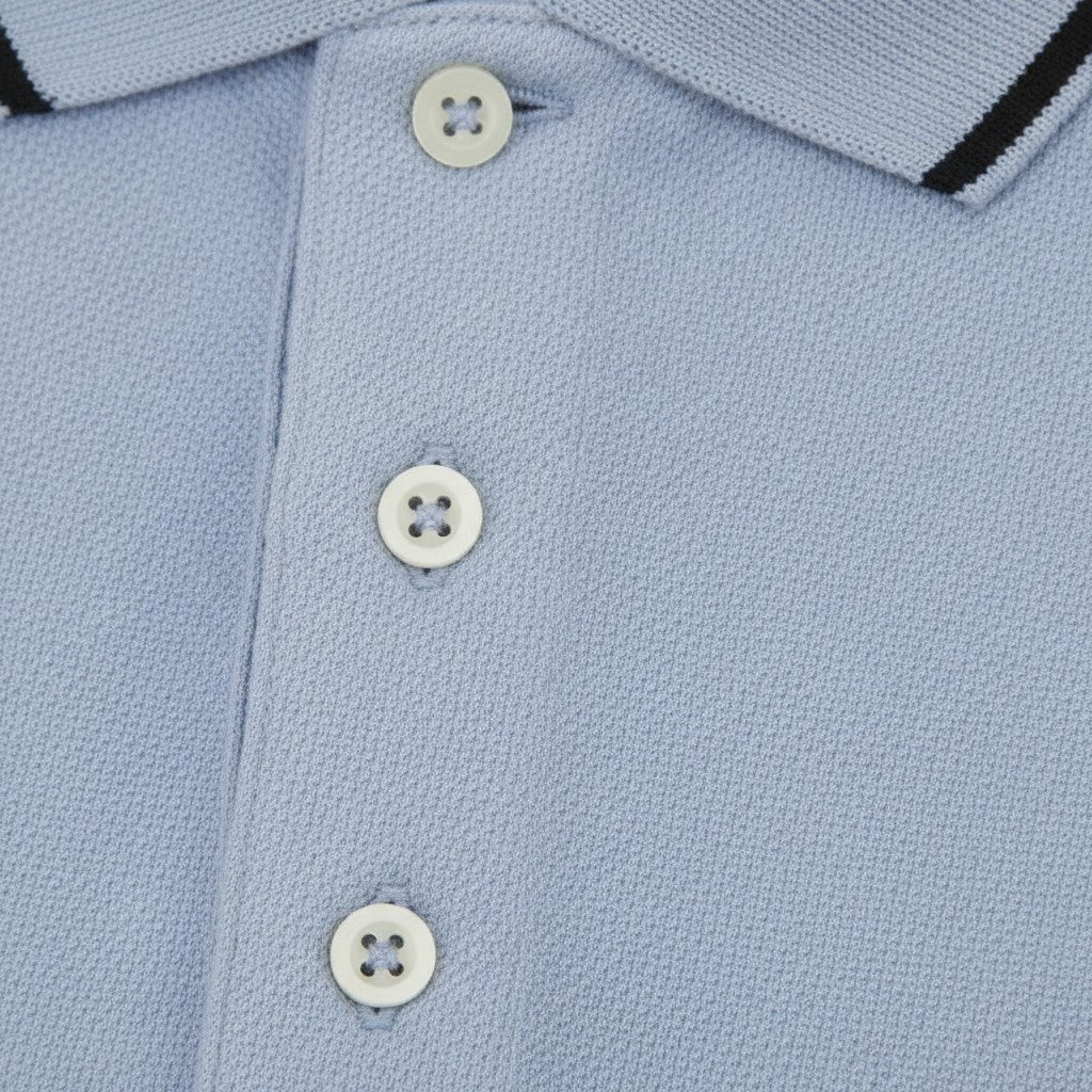 Lyle & Scott - Mens Tipped Polo Shirt - Bubble Blue / Jet Black - SP1524VOGT Y167 - Wildvine Clothing, Spalding, Lincolnshire