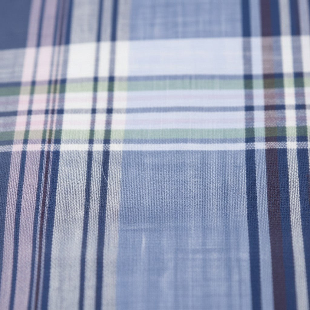 Fynch-Hatton Men's Regular Short Sleeve Casual Shirt - Slub Check – Horizon - Wildvine Clothing, Spalding, Lincolnshire