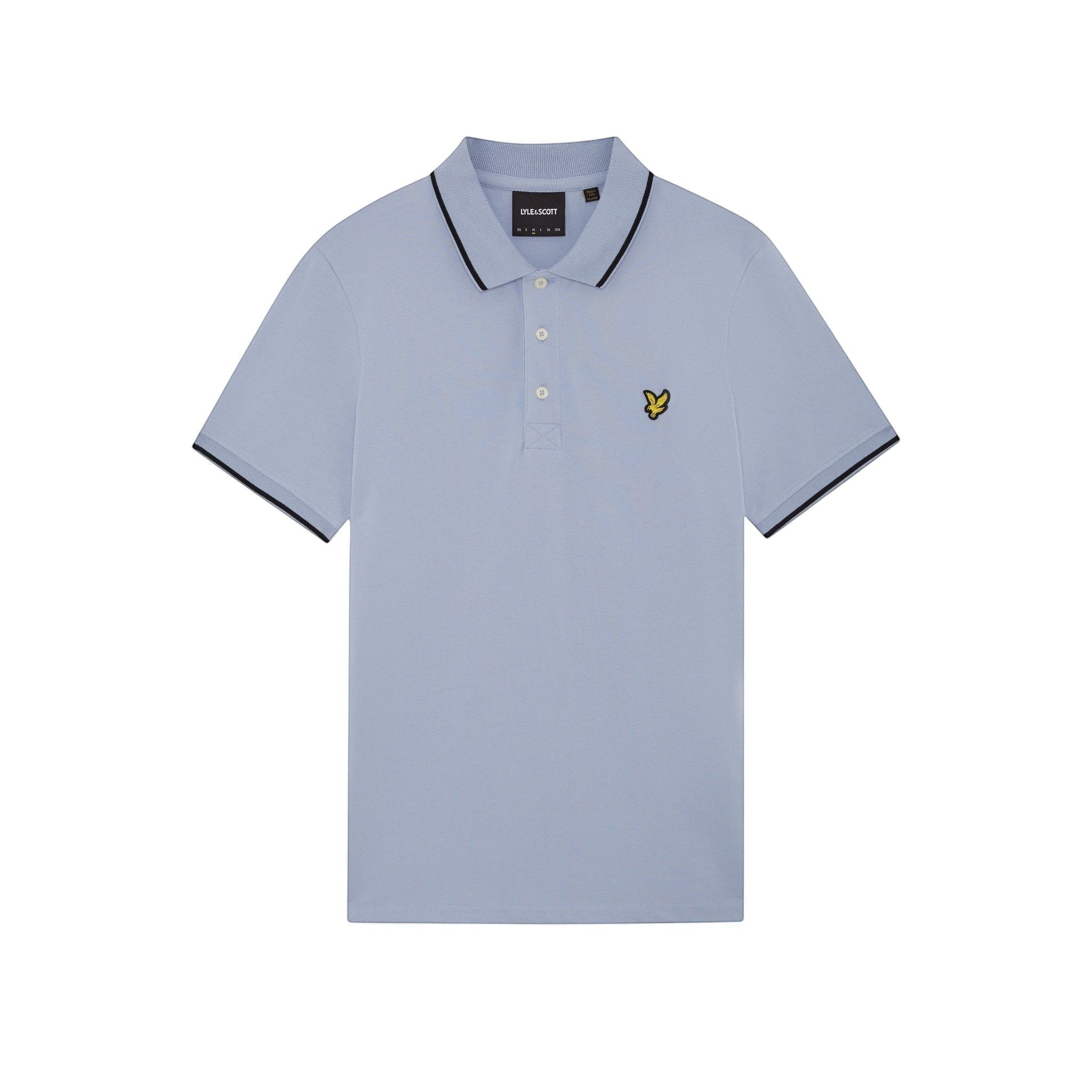 Lyle & Scott - Mens Tipped Polo Shirt - Bubble Blue / Jet Black - SP1524VOGT Y167 - Wildvine Clothing, Spalding, Lincolnshire
