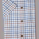 DG's Drifter Mens - Regular Short Sleeve Ivano Casual Shirt - Brown Check - 14822SS 45 - Wildvine Clothing, Spalding, Lincolnshire