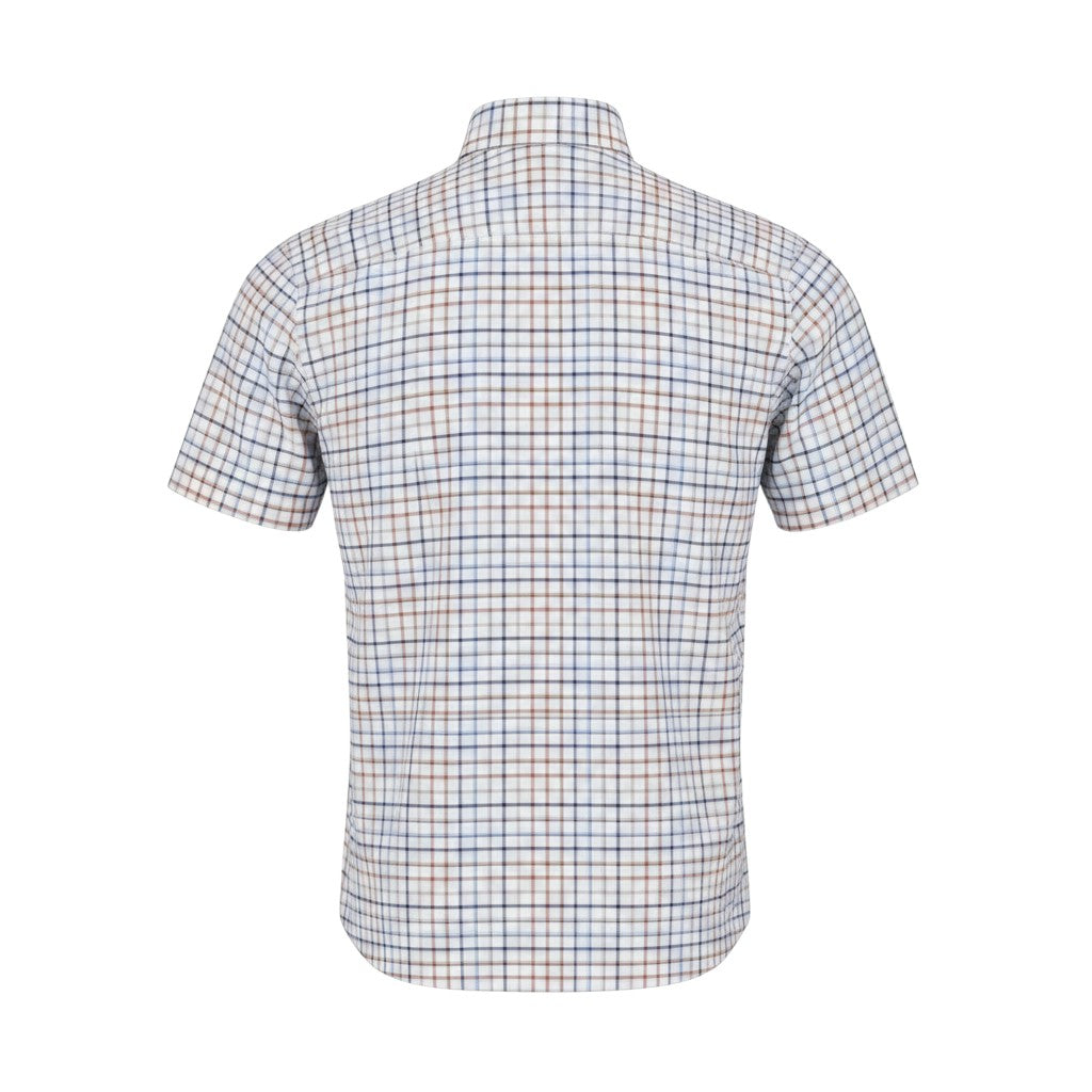 DG's Drifter Mens - Regular Short Sleeve Ivano Casual Shirt - Brown Check - 14822SS 45 - Wildvine Clothing, Spalding, Lincolnshire