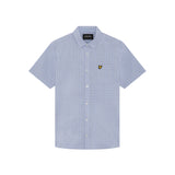 Lyle & Scott - Mens Short Sleeve Grid Check Shirt - Chalk Blue - W444 SW2415V - Wildvine Clothing, Spalding, Lincolnshire