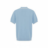 Lyle & Scott - Mens Tipped Pique Knitted Polo Shirt - Chalk Blue - KN2420V W444 - Wildvine Clothing, Spalding, Lincolnshire