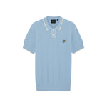 Lyle & Scott - Mens Tipped Pique Knitted Polo Shirt - Chalk Blue - KN2420V W444 - Wildvine Clothing, Spalding, Lincolnshire