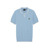 Lyle & Scott - Mens Tipped Pique Knitted Polo Shirt - Chalk Blue - KN2420V W444 - Wildvine Clothing, Spalding, Lincolnshire