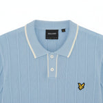 Lyle & Scott - Mens Tipped Pique Knitted Polo Shirt - Chalk Blue - KN2420V W444 - Wildvine Clothing, Spalding, Lincolnshire
