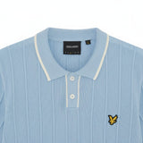 Lyle & Scott - Mens Tipped Pique Knitted Polo Shirt - Chalk Blue - KN2420V W444 - Wildvine Clothing, Spalding, Lincolnshire