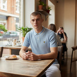 Lyle & Scott - Mens Tipped Pique Knitted Polo Shirt - Chalk Blue - KN2420V W444 - Wildvine Clothing, Spalding, Lincolnshire