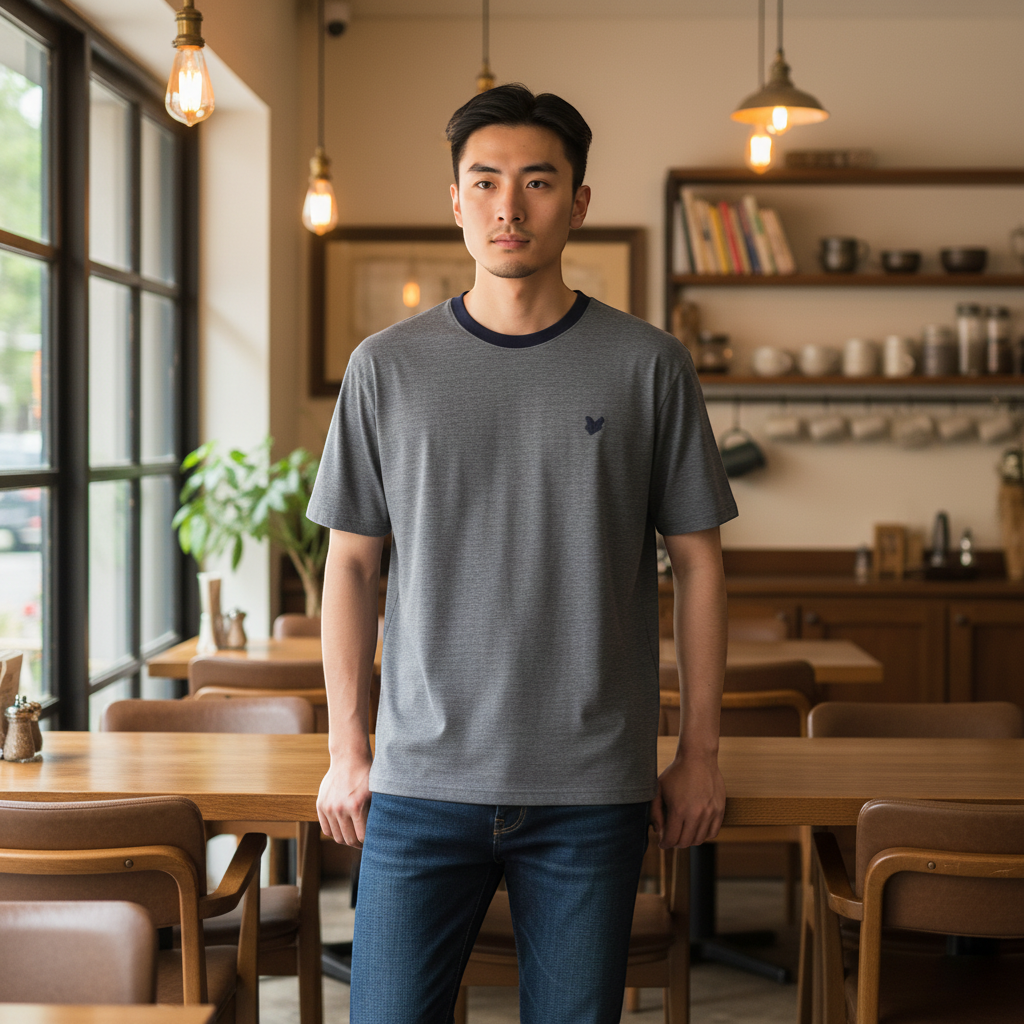 Lyle & Scott - Mens Pique Interlock T-Shirt - Chambray Blue X973 - Wildvine Clothing, Spalding, Lincolnshire