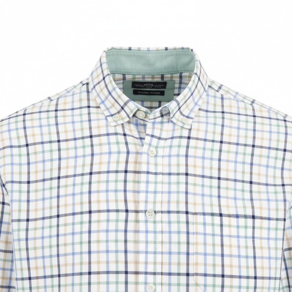 Fynch-Hatton - Mens Shirt - Multicolor Washed Oxford - White 802 - Wildvine Clothing, Spalding, Lincolnshire
