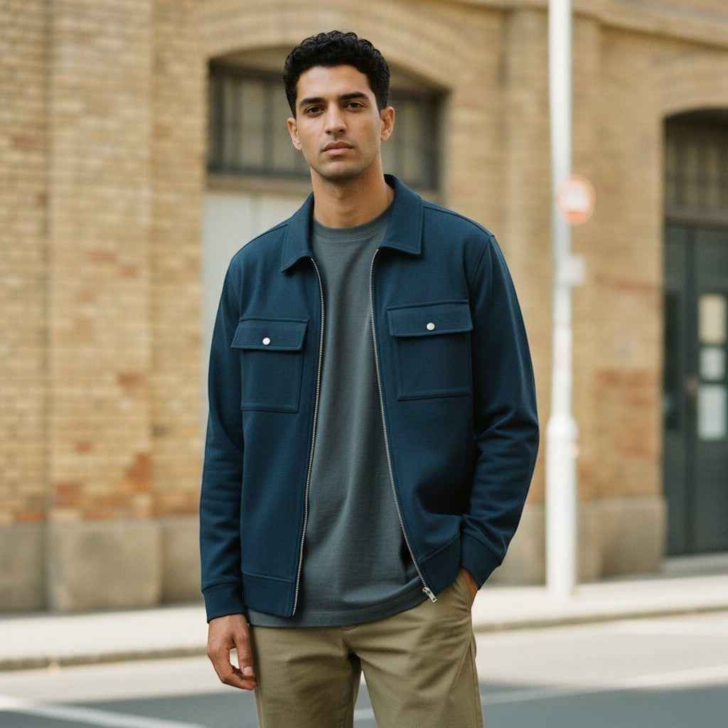 Lyle & Scott - Mens Interlock Jersey Overshirt - Carbon X898 - Wildvine Clothing, Spalding, Lincolnshire