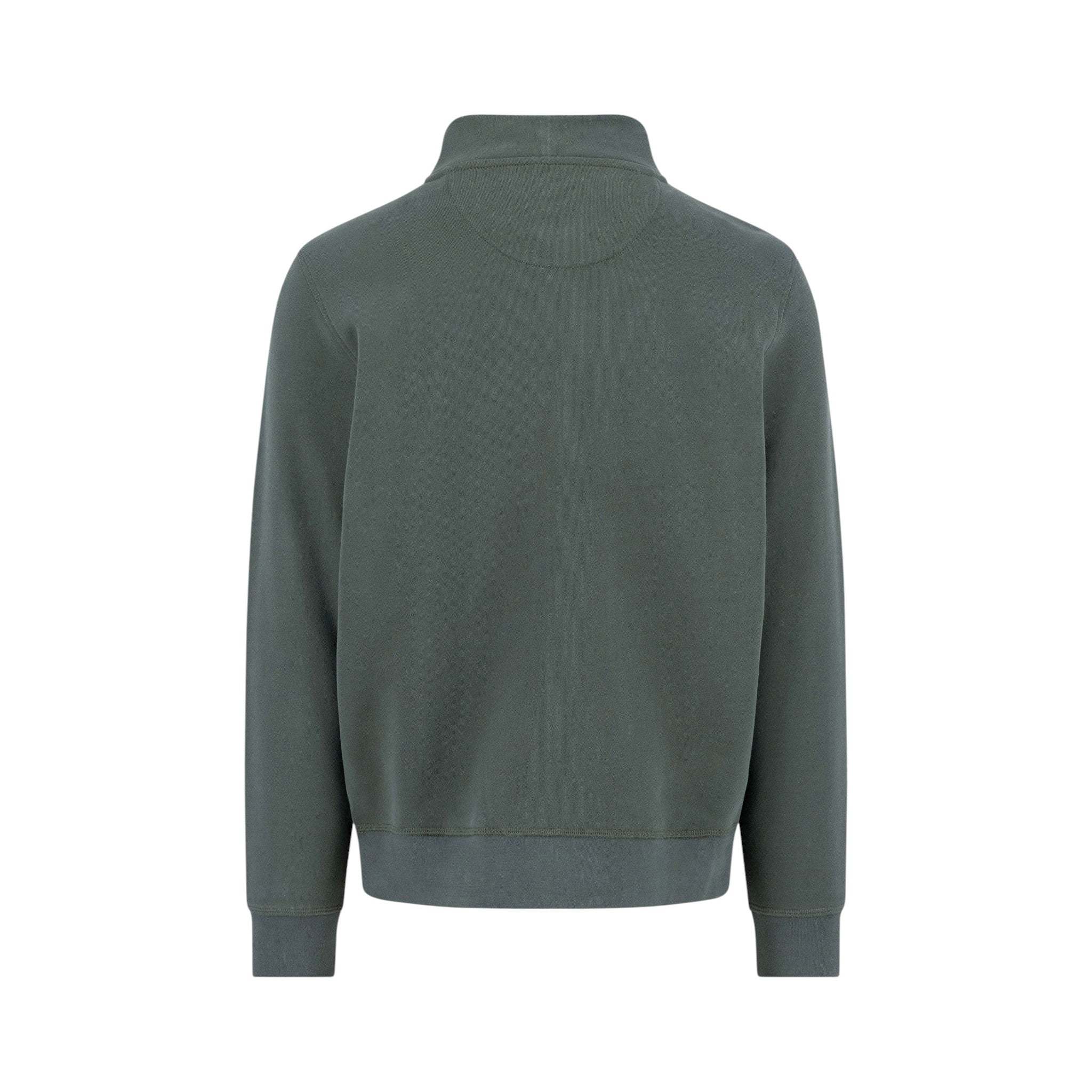 Fynch-Hatton - Mens Knitwear - Sweat Troyer-Zip - Dark Ivy - Wildvine Clothing, Spalding, Lincolnshire