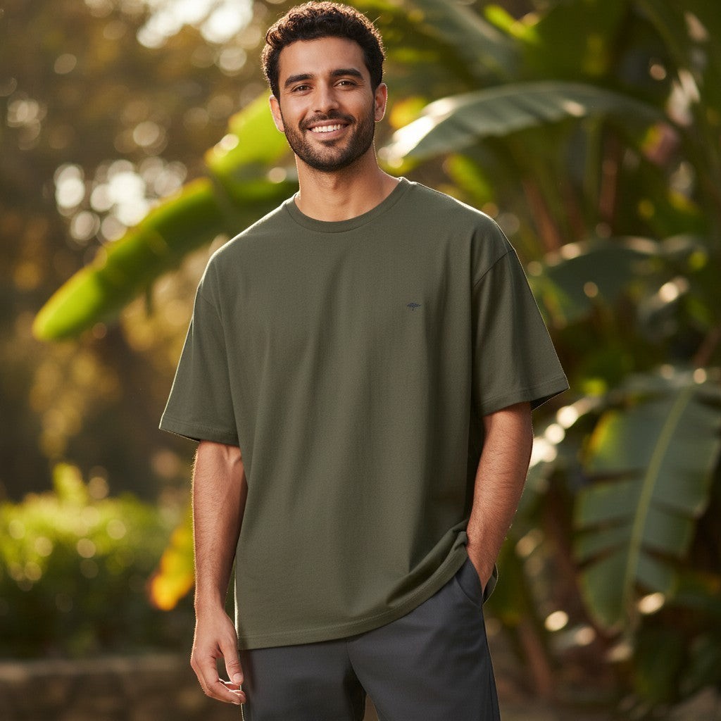 Fynch-Hatton - Mens T-Shirt - Premium Cotton - Dark Khaki - Wildvine Clothing, Spalding, Lincolnshire