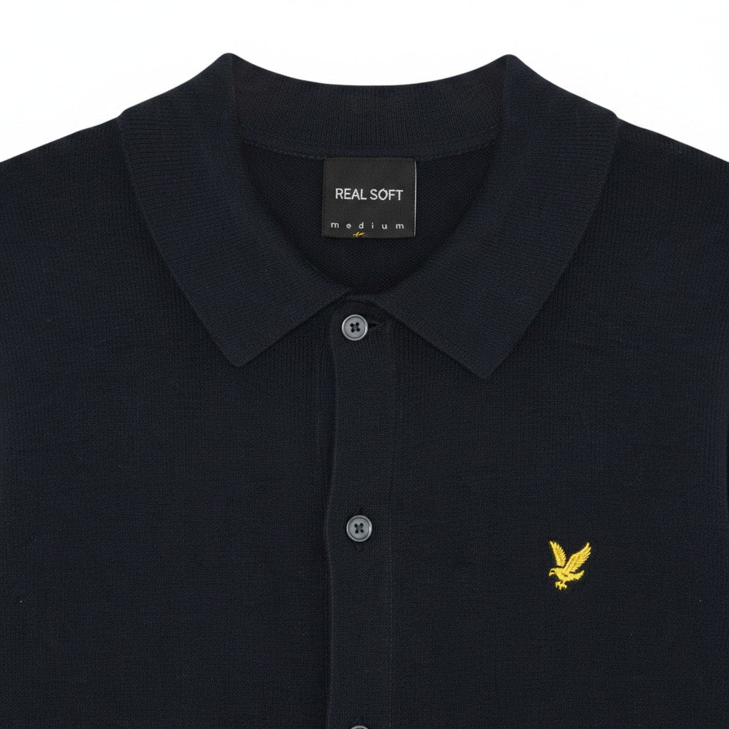 Lyle & Scott - Mens Cotton Knitted Shirt - Dark Navy - KN2415V Z271 - Wildvine Clothing, Spalding, Lincolnshire