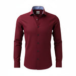 OLYMP - Mens Shirt - Level Five Body Fit - Dark Red - Wildvine Clothing, Spalding, Lincolnshire