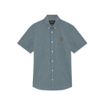 Lyle & Scott - Mens Fine Check Short Sleeve Shirt - Denim - Y130 SW2401V - Wildvine Clothing, Spalding, Lincolnshire